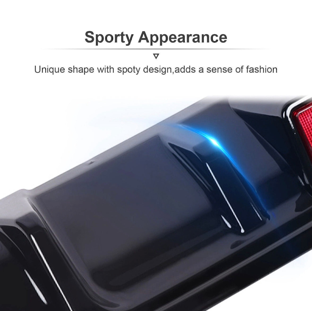 Rear Bumper Diffuser LED & PSM Trunk Spoiler For 18-23 Infiniti Q50 Glossy Black