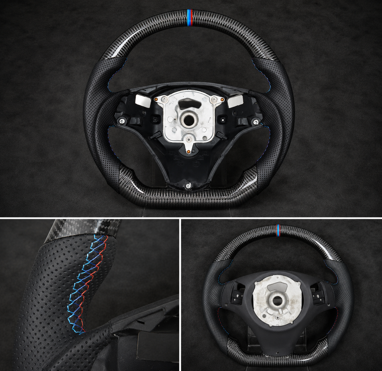 BMW E90 E92 E93 Carbon Fiber Performance Steering Wheel – Tri Color Edition 2005-2011