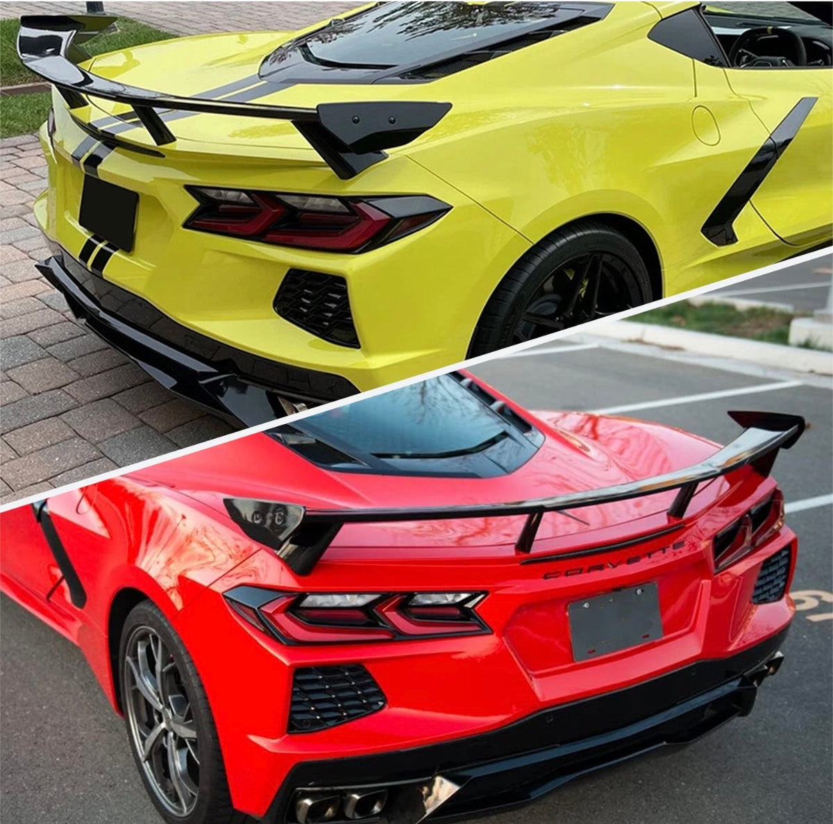 Corvette C8 Z51 Style 2020-2025 Rear Trunk Spoiler Wing Painted Gloss Black