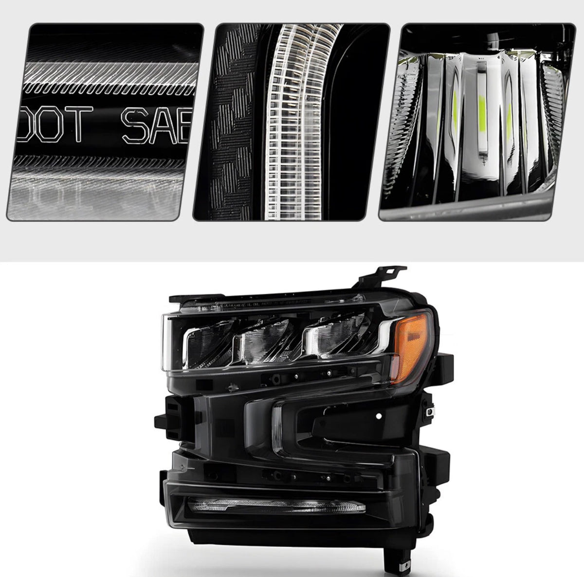 LED Headlights For 2019-2022 Chevy Silverado 1500 w/ Halogen Signal Right+Left