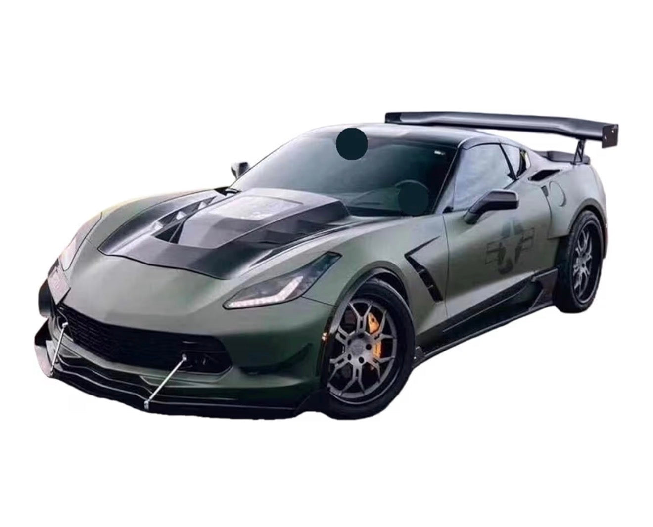 Carbon Fiber Upgrade Front Engine Hood for Corvette C7 2014-2019 (Semi-carbon)