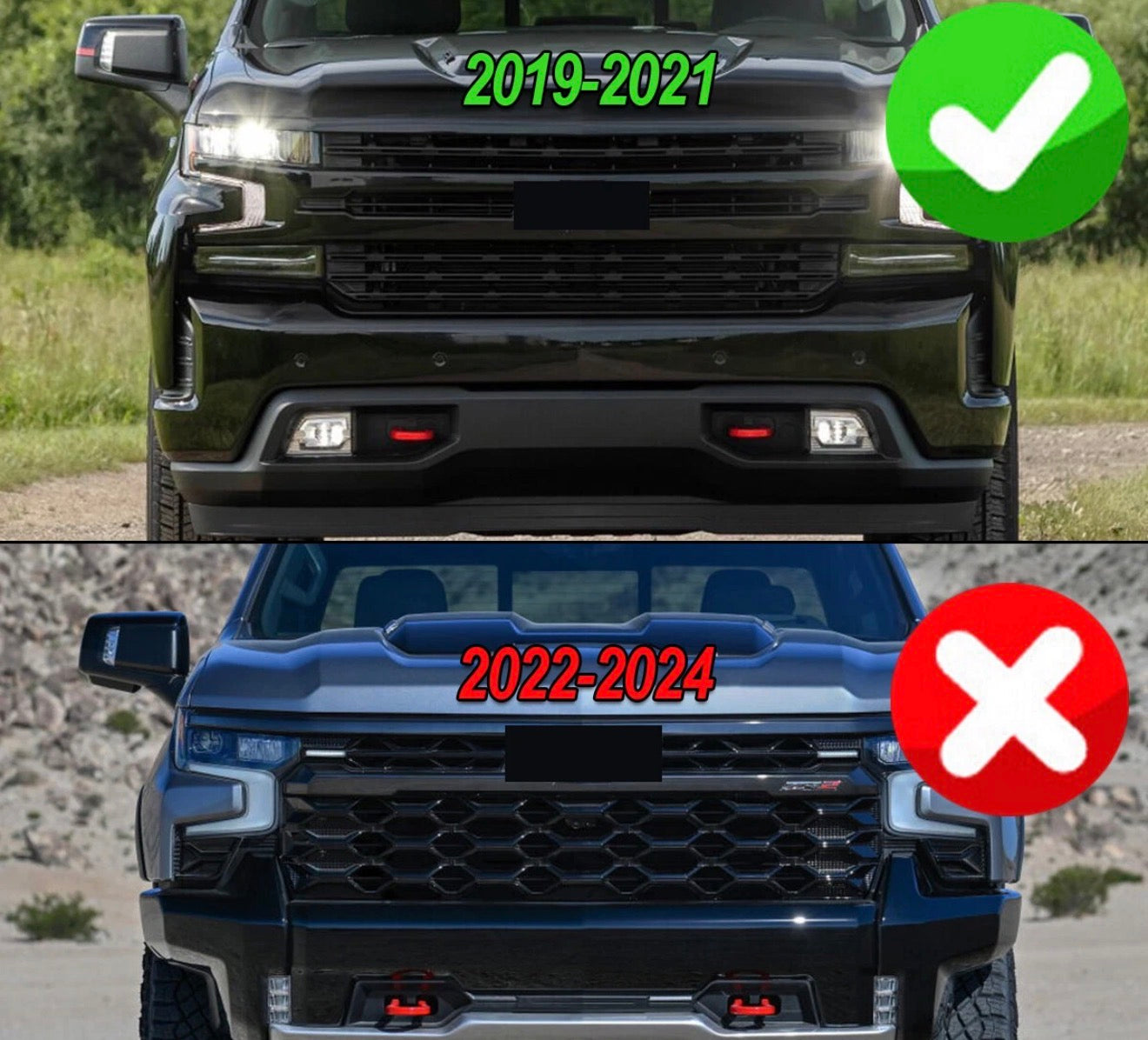 Chrome Front Bumper Grill For 2019 2020 2021 Chevy Silverado 1500 8449330