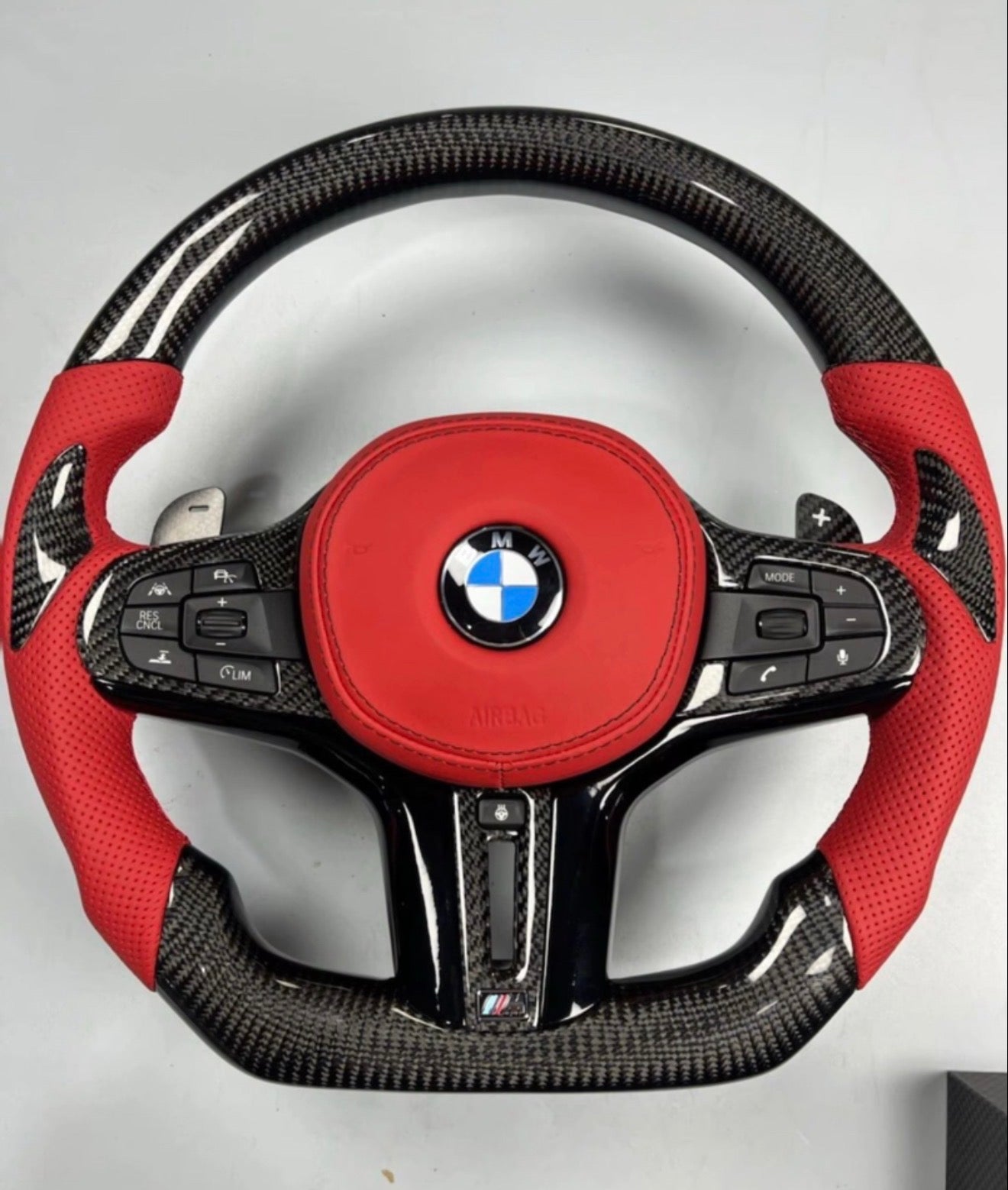 BMW M Performance Red Leather Custom Steering wheel for 2020-2026 G models