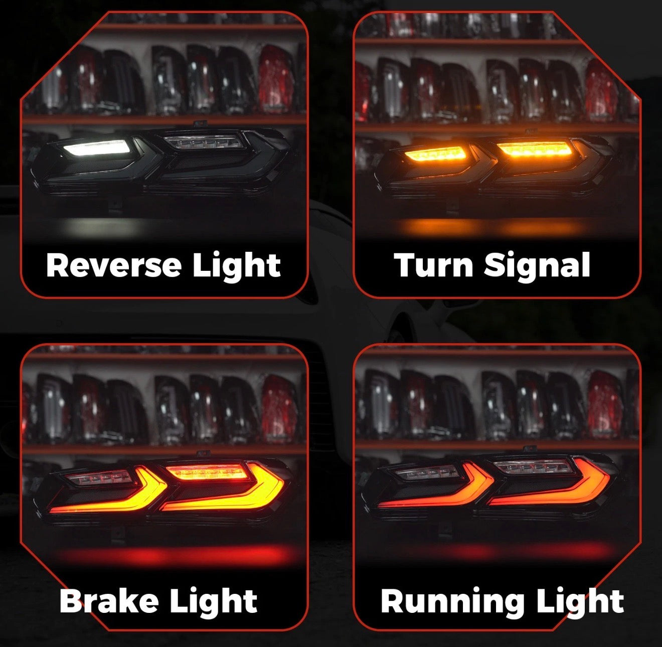 LED Tail Lights Sequential Smoke Lens L+R Set for 2014-2019 Chevy Corvette C7