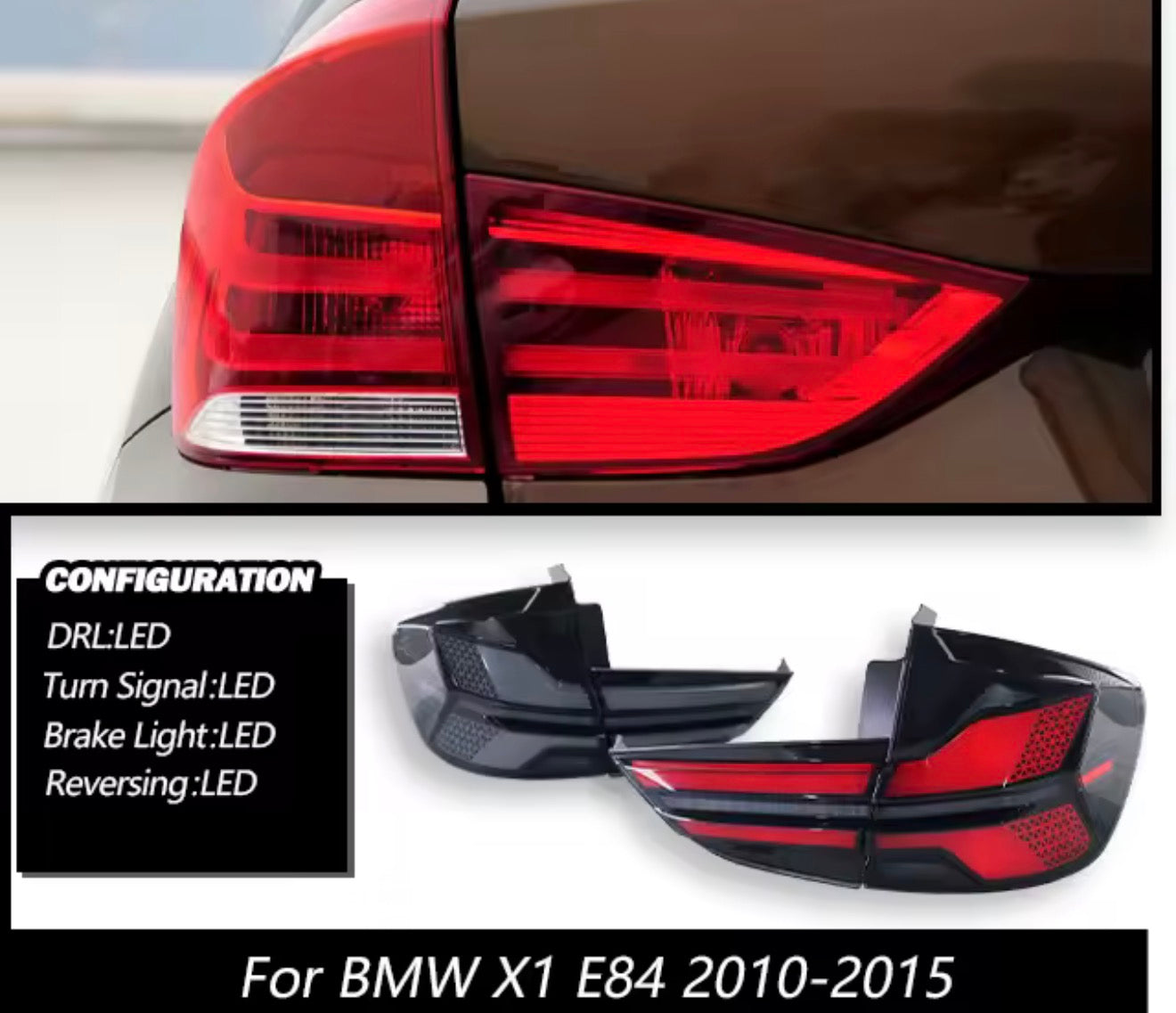 BMW X1 E84 2010-2015 LED Projetor Daytime Running Light Automotive Taillights
