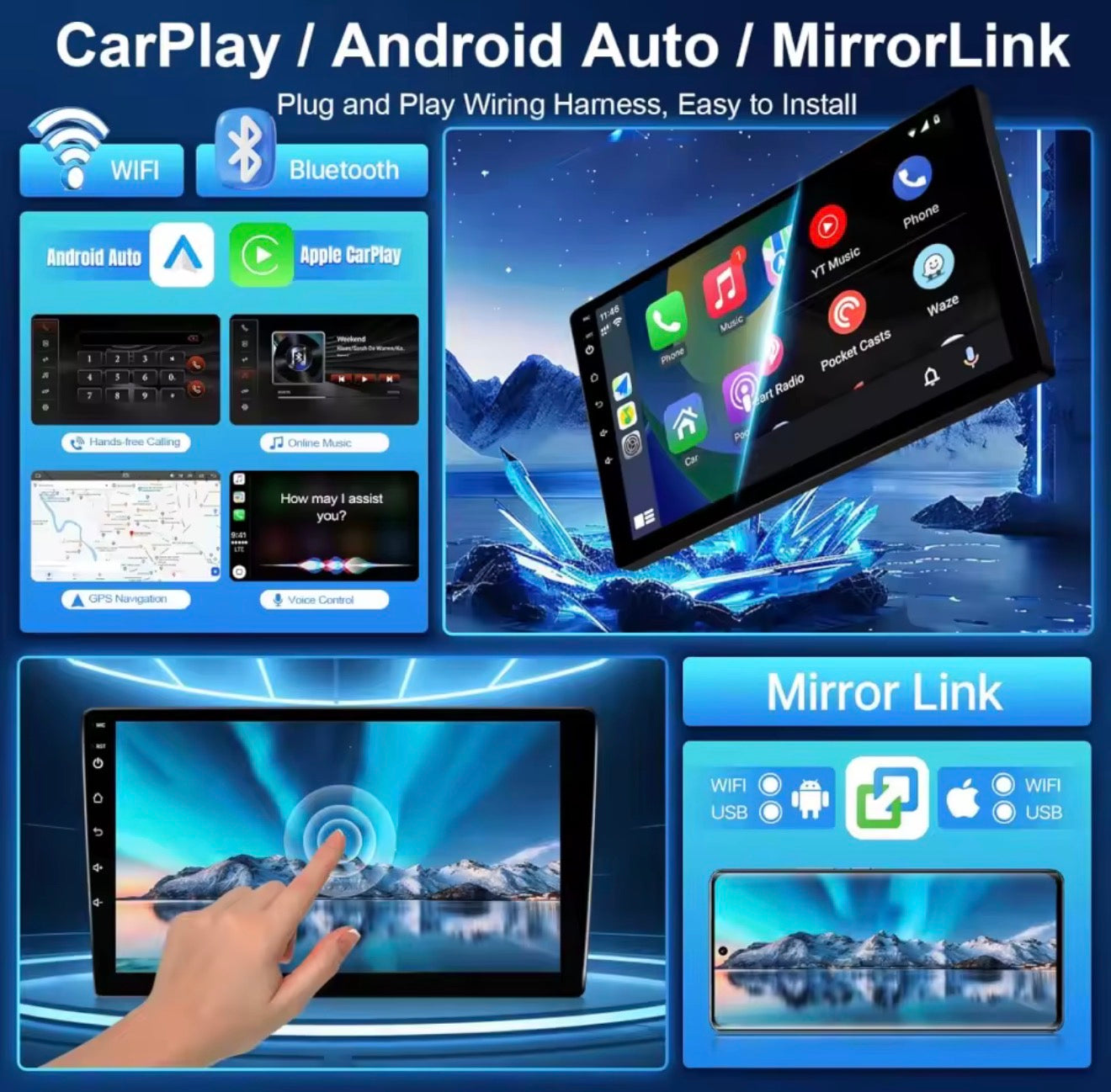9” Android Touchscreen Radio with Apple CarPlay & Android Auto for BMW 3 Series E90/E92/E93 (2005–2011)