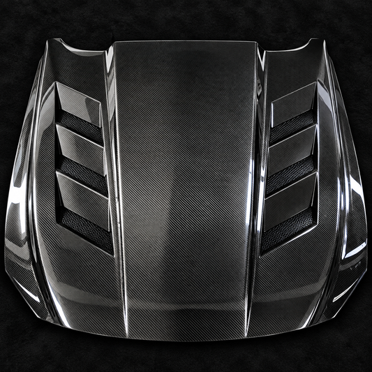 Carbon Fiber Hood Drag Style for Ford Mustang 2018-2022