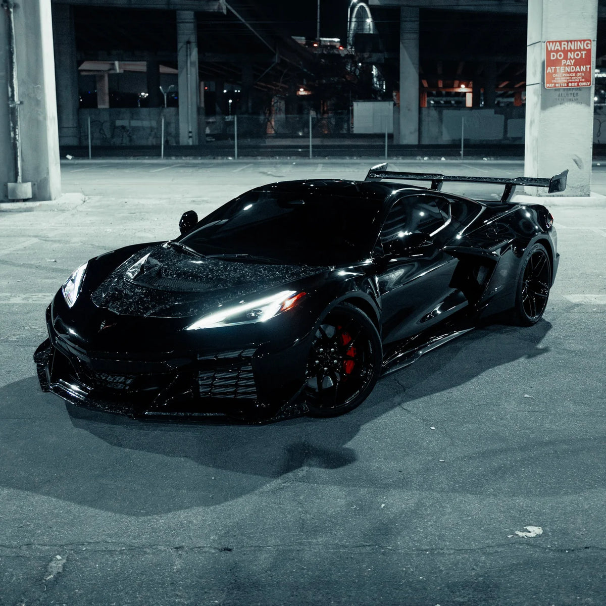 Corvette C8 Z06-Eray-Zr1X, Z07 Style Dry Forged Carbon Fiber Front Splitter Kit