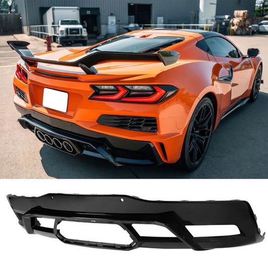 23-27 Chevrolet Corvette C8, Z06 ZR1 OE Style Rear Bumper Diffuser Kit Black PP