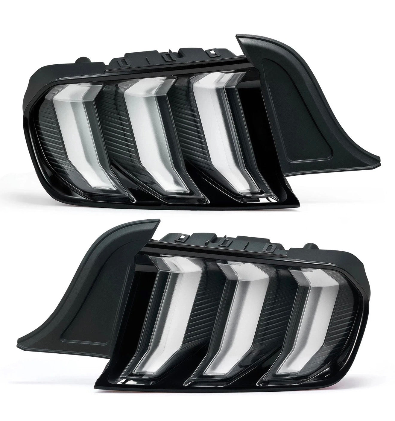 2015-2023 Ford Mustang Black/Clear LED Sequential Tube Tail Lights Brake Lamps