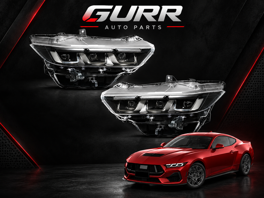 2024-2026 Ford Mustang Full LED Headlights w/ Module, Chrome housing Left +Right