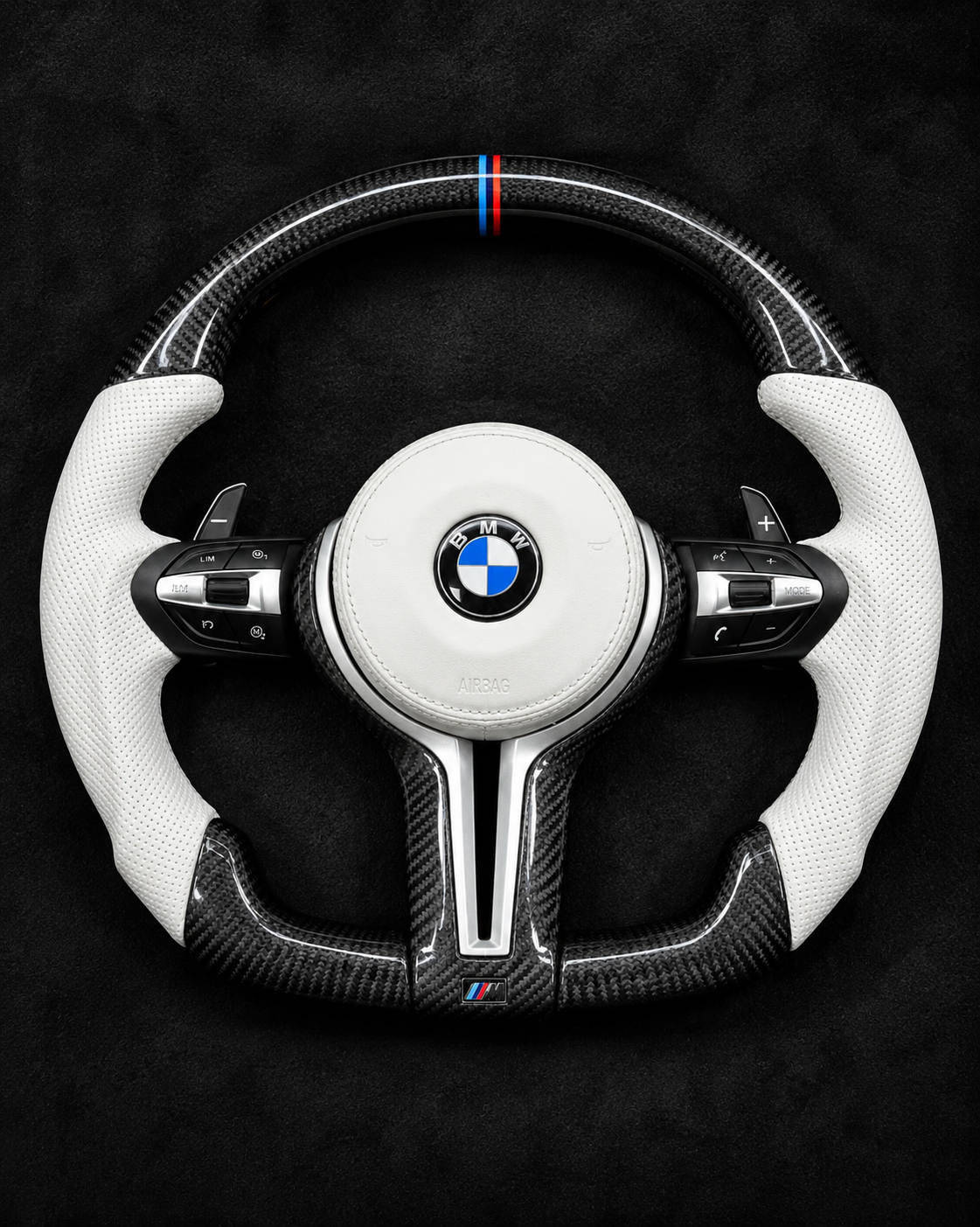 BMW Glacier White M Performance Steering Wheel | 2008-2019
