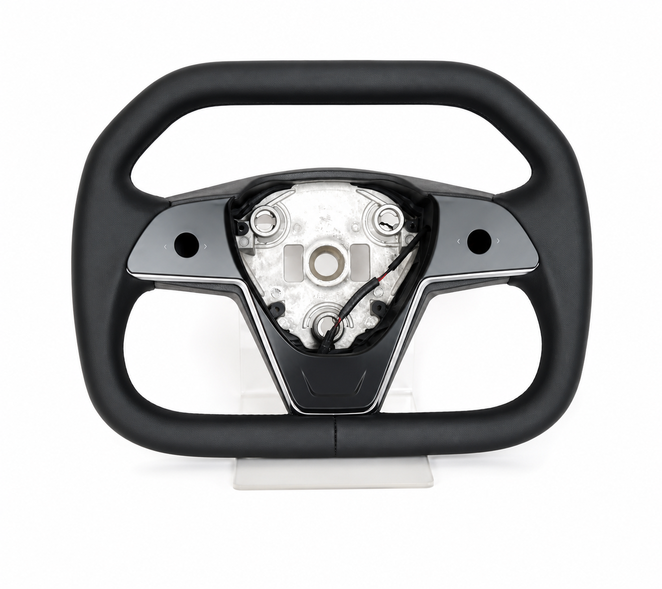 Cybertruck Style Steering Wheel | Full Leather | For Model 3 (2016–2023) & Model Y (2020–2022)
