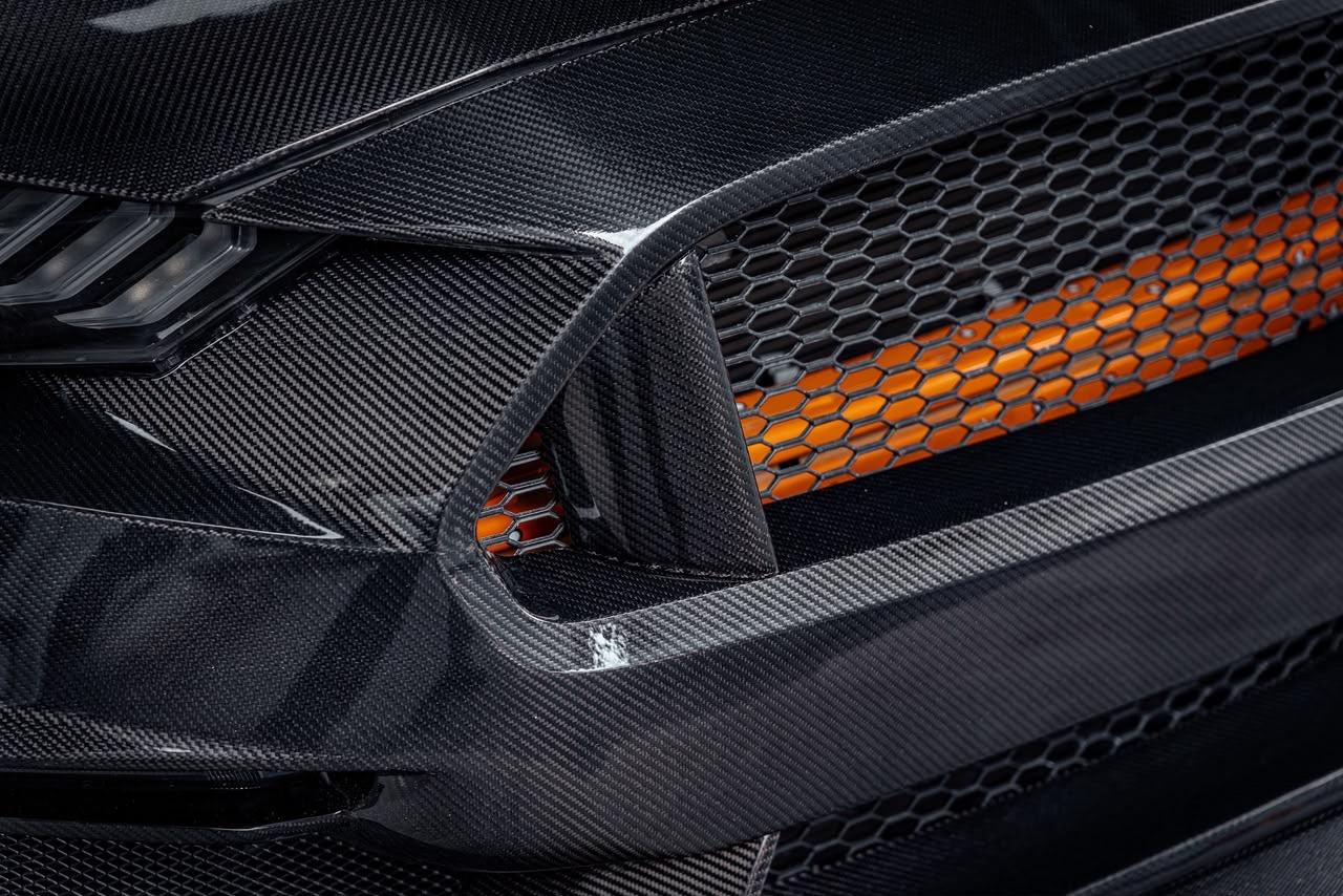 2018–2023 Ford Mustang Full Dry Carbon Fiber Front Bumper & Aero Body Kit – Gloss Finish