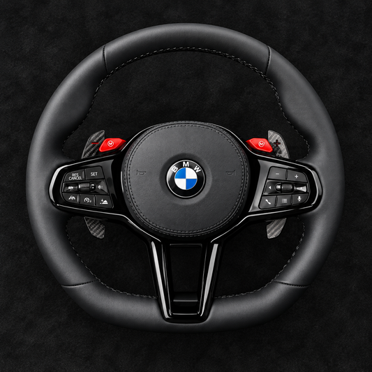 BMW M Performance Black Leather Steering Wheel For 2020-2027 Models