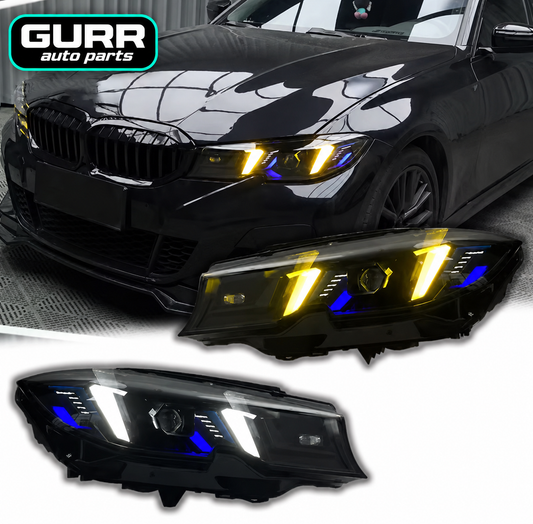 BMW G20/G28 Snake Style LED Headlights (2019–2022) – Dual Color Yellow/White DRL | Plug & Play