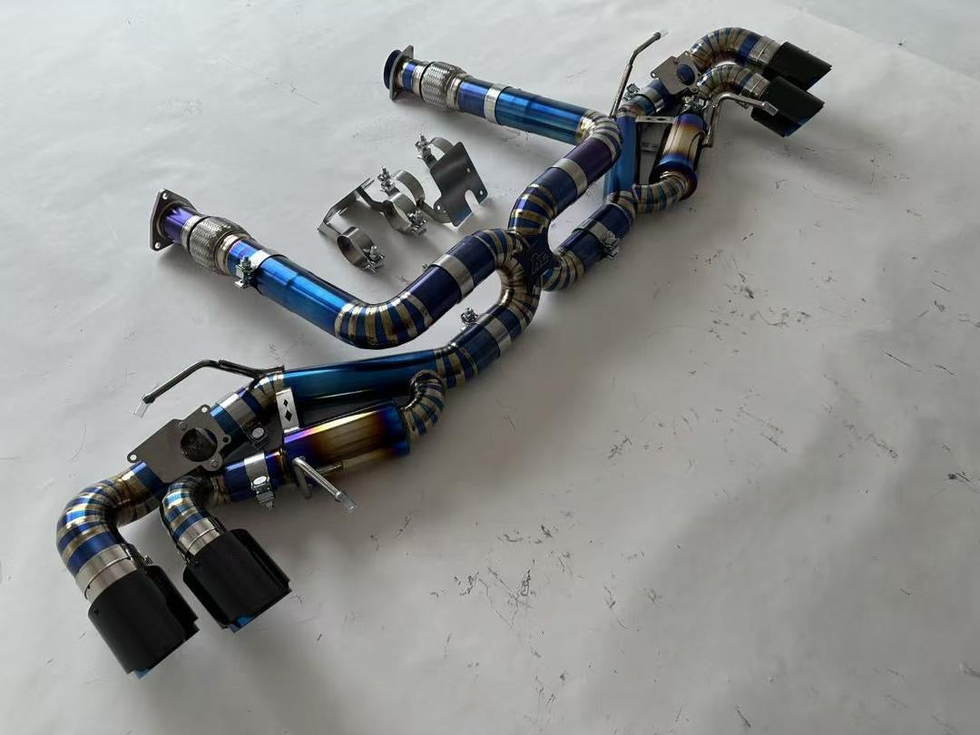Full titanium carbon fiber tips Valvetronic catback exhaust for Corvette C8 2020-2025
