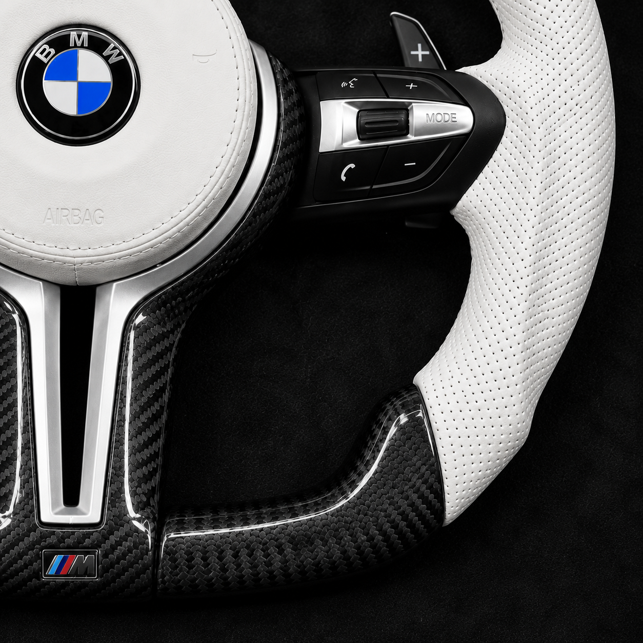 BMW Glacier White M Performance Steering Wheel | 2008-2019