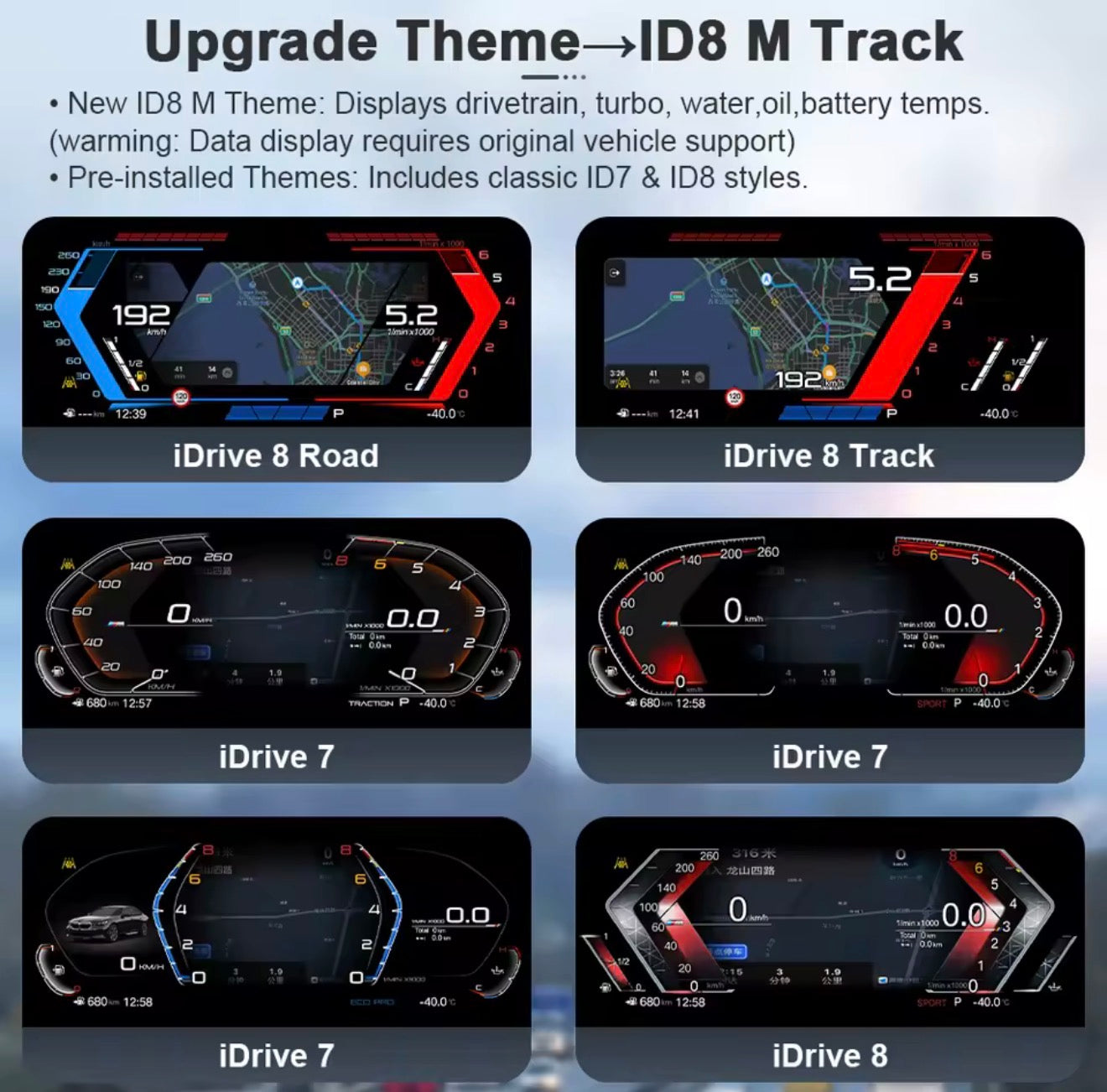 BMW X3–X5 2011-2018 12.3" digital dashboard cluster wireless carplay, navigation, map, music