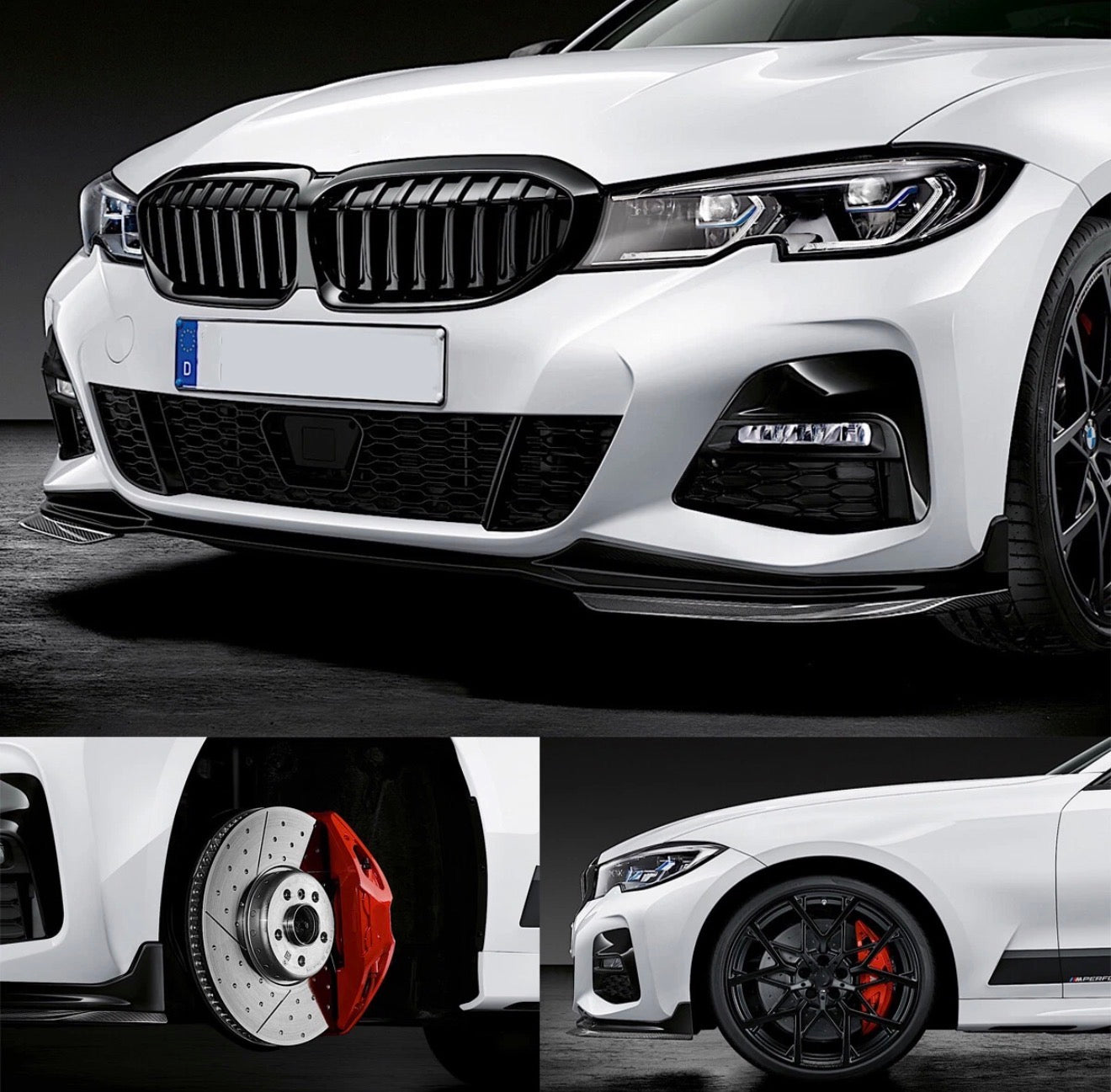 For 2019-2022 BMW M340i 330i G20 Pre-LCI Carbon Look Front Bumper Lip Splitter
