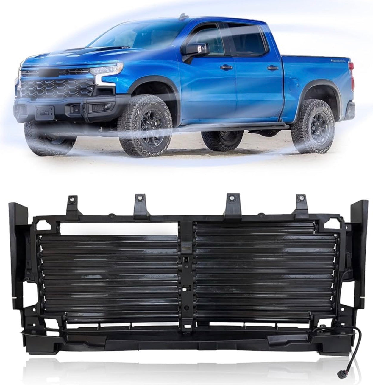 Front Active Grille Shutter w/Motor for 2019-2024 Chevrolet Silverado 1500