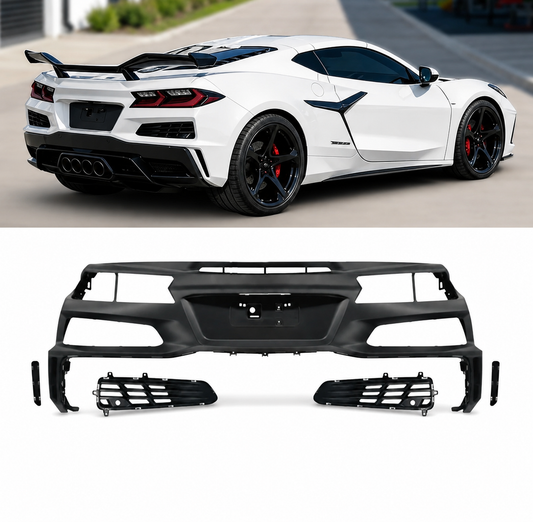 For 2020+ Corvette C8 Z06 Style Matte BLACK Rear Bumper kit Rear body kit
