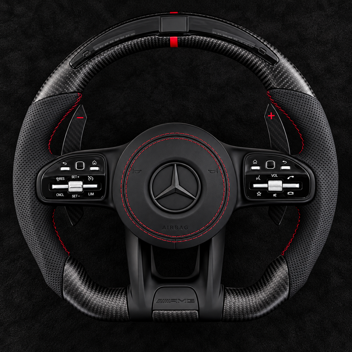 Mercedes-Benz AMG LED Carbon Fiber Performance Steering Wheel |For 2016–2026 models