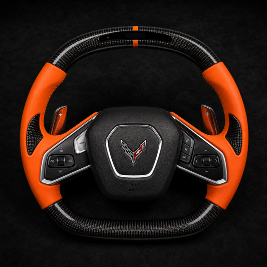 Race Orange Carbon Steering wheel for 2020-2026 Corvette c8