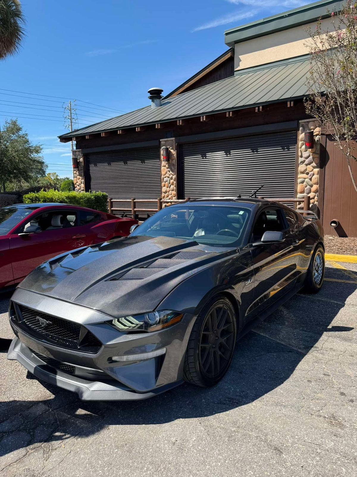Carbon Fiber Hood Drag Style for Ford Mustang 2018-2022