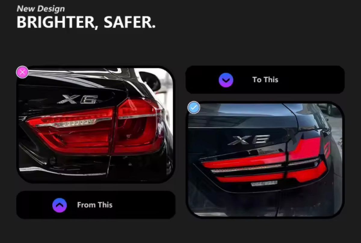 2014-2019 BMW X6 taillight assembly, F16 LCI Style upgrade