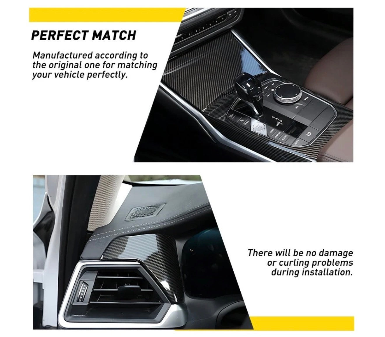 Carbon Fiber Interior Trim Cover Set For BMW 2-3-4 G Series 2019-2022