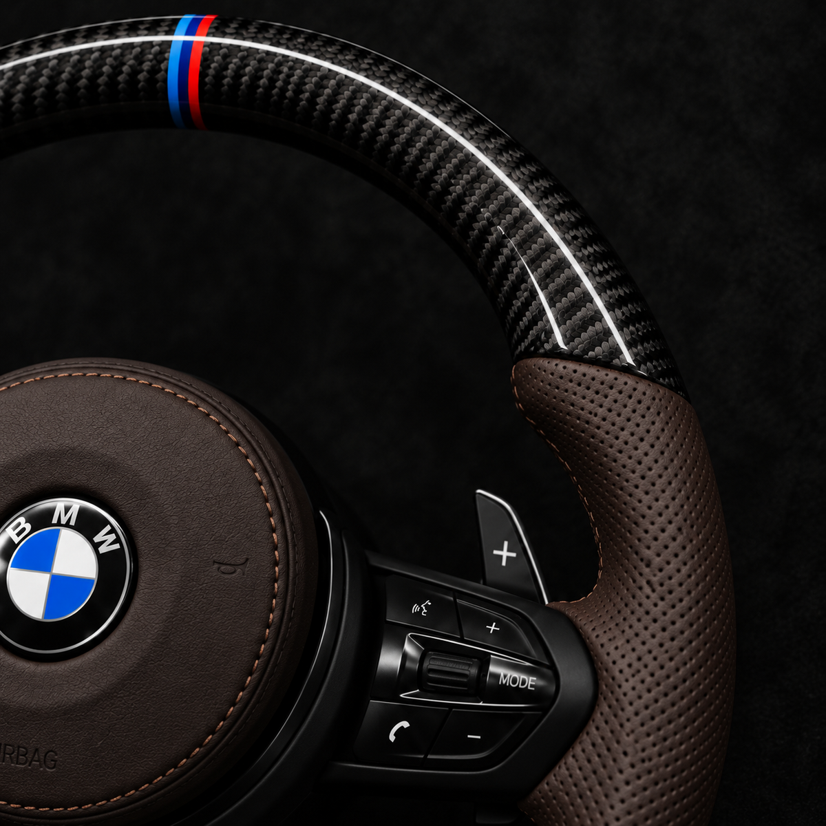 BMW Espresso Brown Carbon Steering Wheel | 2008-2018
