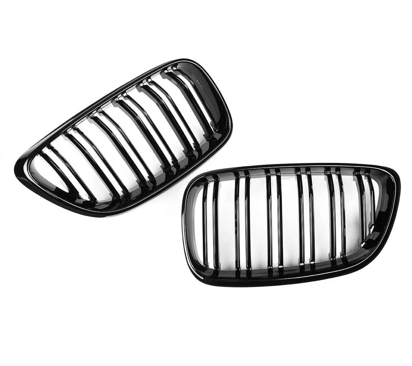 For BMW 2 Series F22 F23 F24 2014-2018 Gloss Black Dual Slat Front Kidney Grill