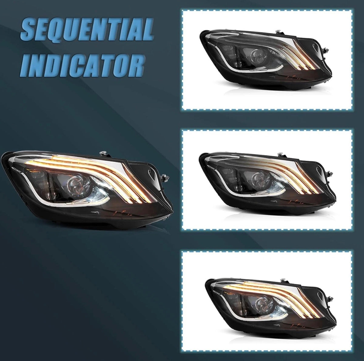 Headlights For 2014-2017 Mercedes Benz S Class(Upgrade 2018+ Style)