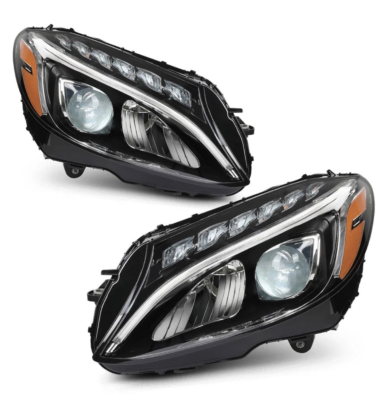 LED Headlights Left Right Fit For 2015-2018 Mercedes Benz C-Class W205 C300
