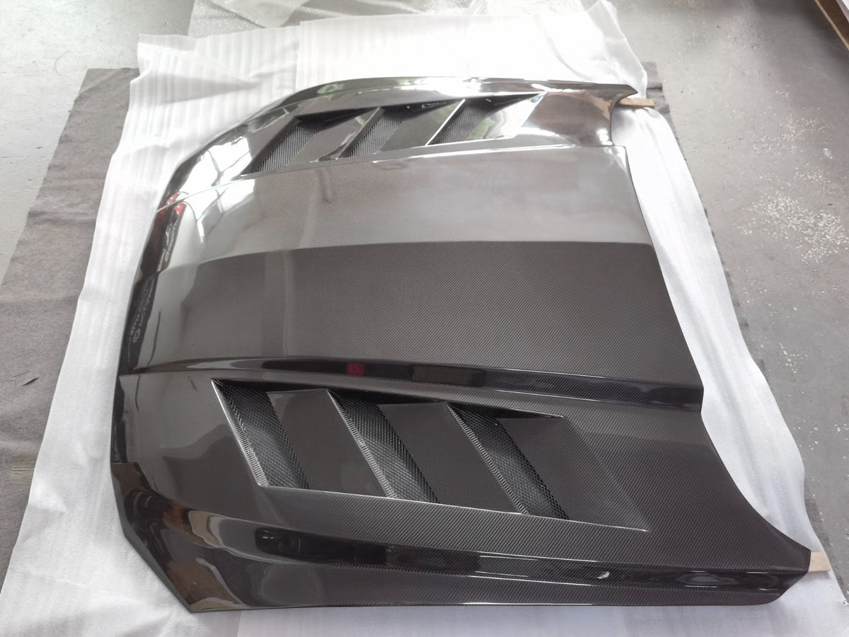 Carbon Fiber Hood Drag Style for Ford Mustang 2018-2022