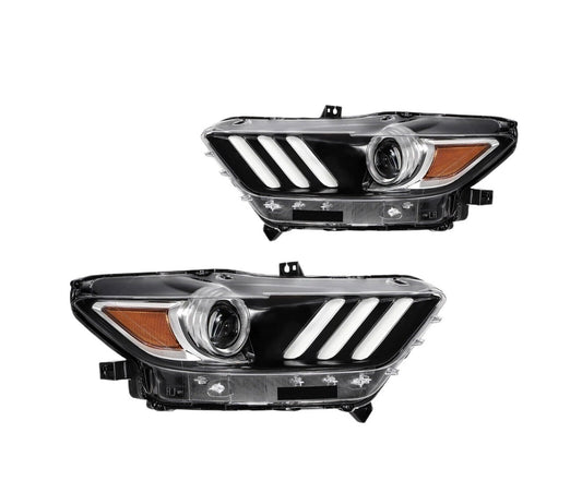 For 2015-2017 Ford Mustang HID/Xenon Headlight Assembly w/o Bulb Pair Left+Right