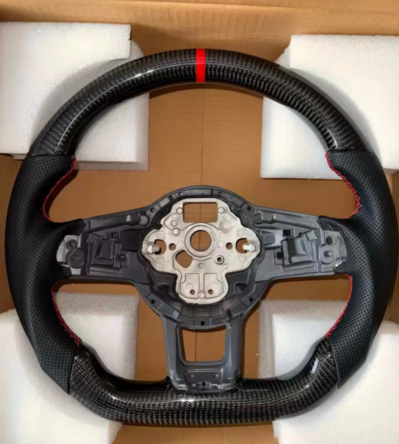 Volkswagen Carbon Fiber & Leather Full custom steering wheel 2013-2019 Tiguan / Golf Models