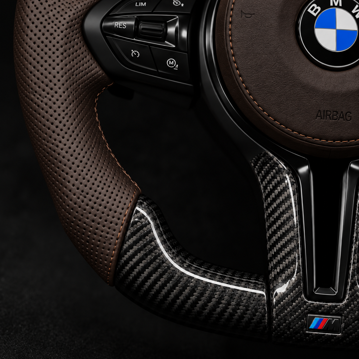 BMW Espresso Brown Carbon Steering Wheel | 2008-2018