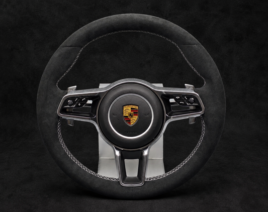 Porsche OEM Style Italian Black Alcantara Steering Wheel For 2012-2025 models