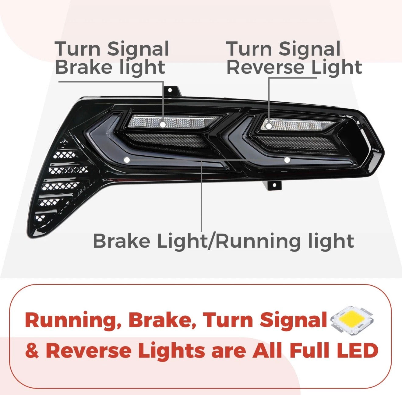 LED Tail Lights Sequential Smoke Lens L+R Set for 2014-2019 Chevy Corvette C7