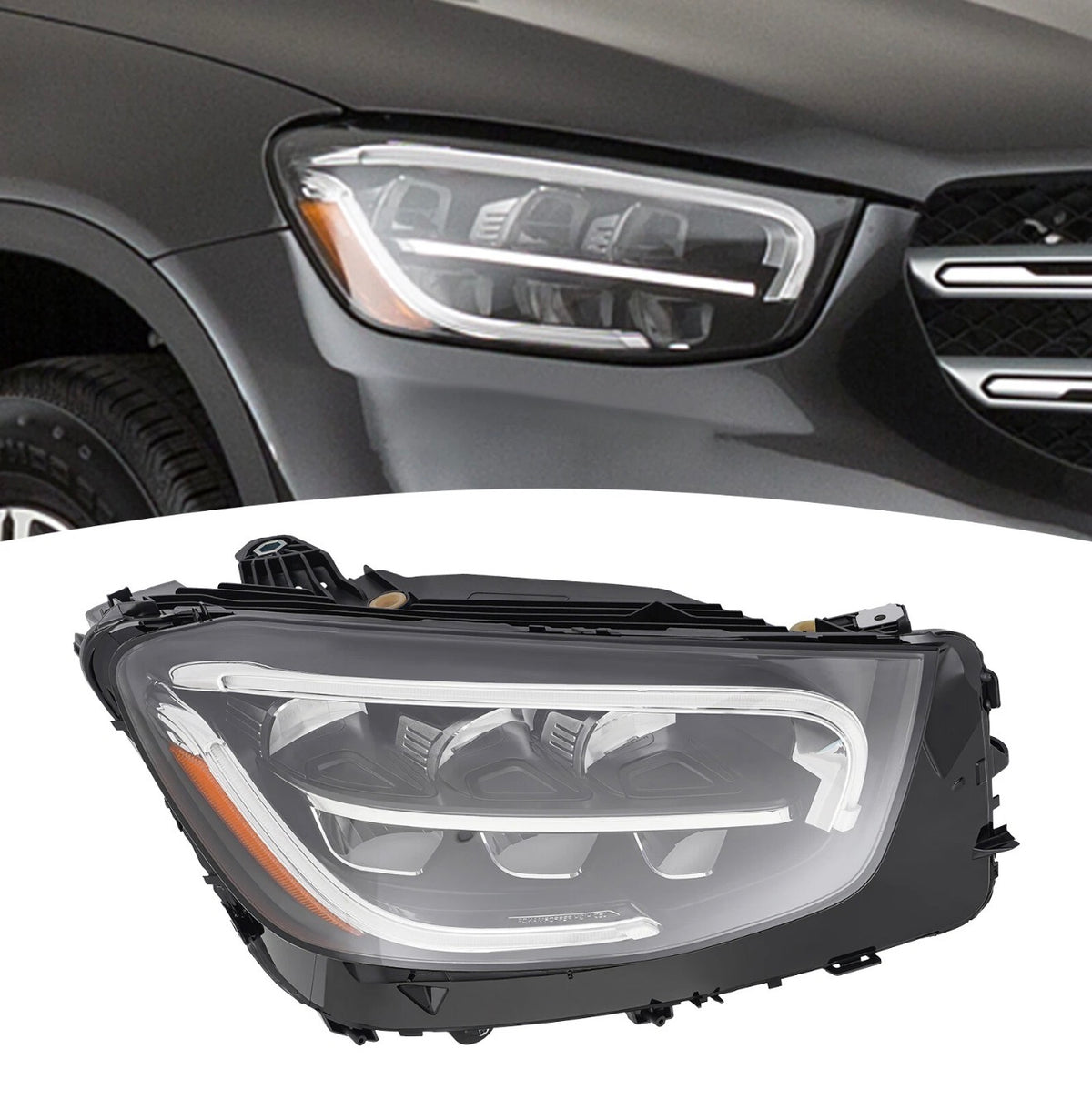 2020-2022 Mercedes-Benz GLC-Class X253 LED Headlight Non-AFS Left+Right Pair
