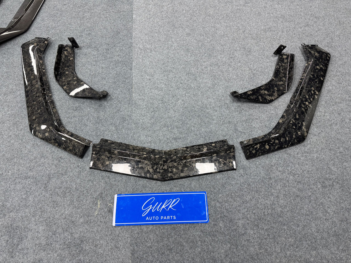 Corvette C8 Z06-Eray-Zr1X, Z07 Style Dry Forged Carbon Fiber Front Splitter Kit