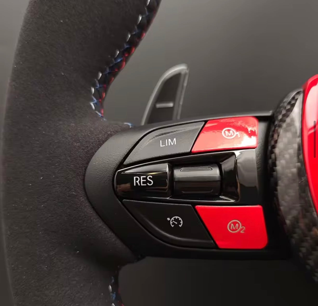 BMW M Performance Half Alcantara cherry red steering wheel