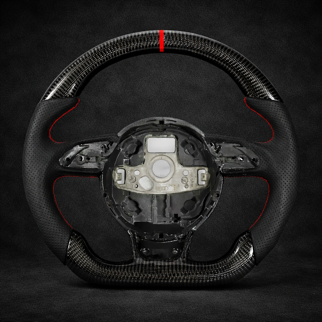 Audi A3/4/5, Q3/5/7 Perforated leather & Carbon Fiber Steering Wheel