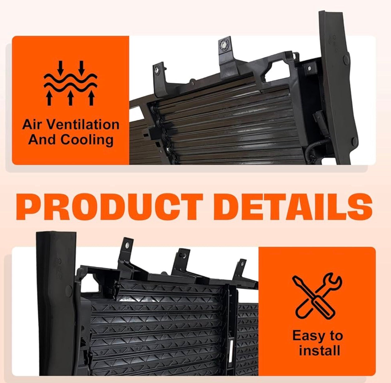 Front Active Grille Shutter w/Motor for 2019-2024 Chevrolet Silverado 1500