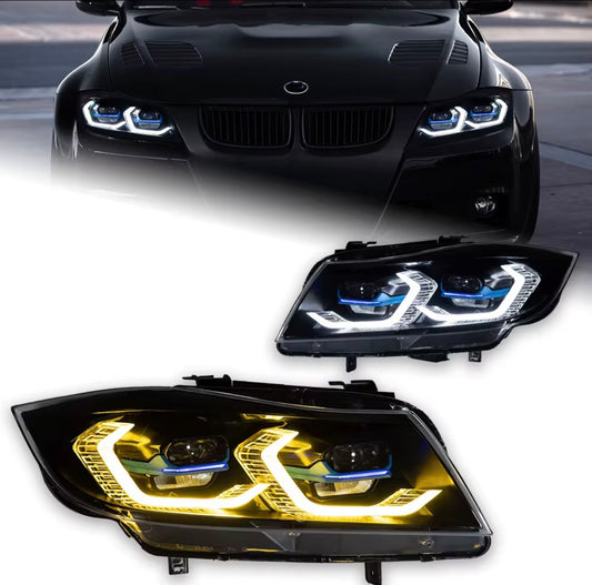 BMW 3 Series E90 E91 LED Dual DRL Color Technology Headlights (2005–2012)