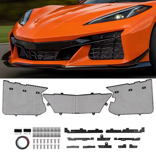 3pcs Radiator Splash Guard Protective Grills for Corvette C8 Z06 E-RAY 2023-2026