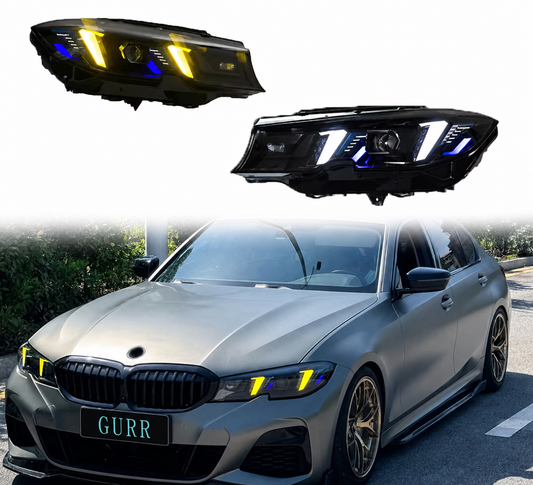 2019-2022 BMW 3 Series Dual Color Module LED Snake Eye Style Headlights