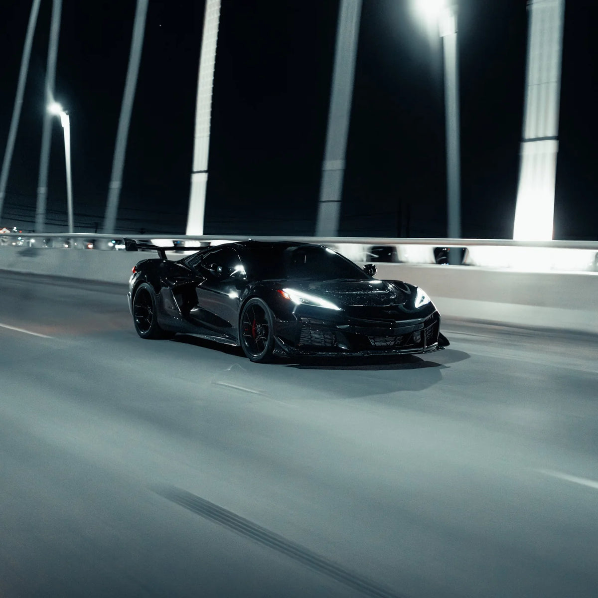 Corvette C8 Z06-Eray-Zr1X, Z07 Style Dry Forged Carbon Fiber Front Splitter Kit